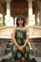 Gehra Green kamal Chanderi hot short dress