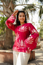 Rani Kamal Chanderi bell sleeves Kurti