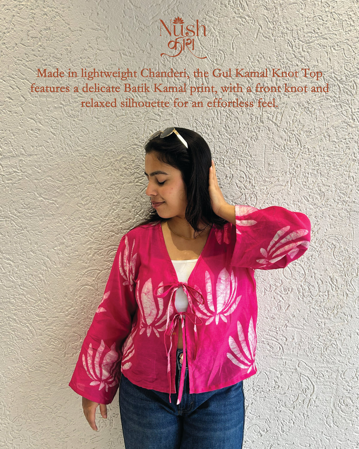 Gul Kamal Chanderi Front Tie Top